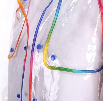 Multiaplikasi Transparan Anak Jas Hujan Ponco Plastik Bahan EVA