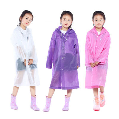 100% EVA Rain Poncho Untuk Anak-anak Gaya Bohemian ODM Tersedia Dengan Hood