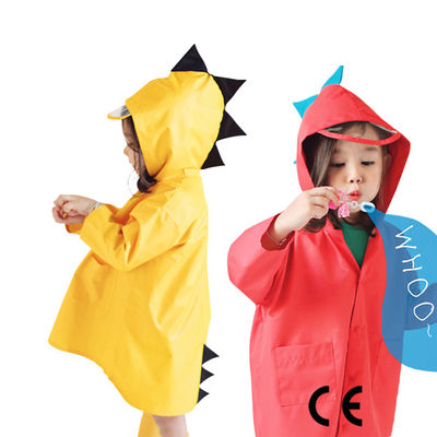 Dinosaurus Waterproof Kids Raincoat Untuk Semua Musim Bahan PVC Multifigure