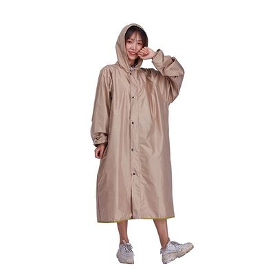 PEVA Ladies Waterproof Coats With Hood, ODM jas hujan ponco yang dapat digunakan kembali