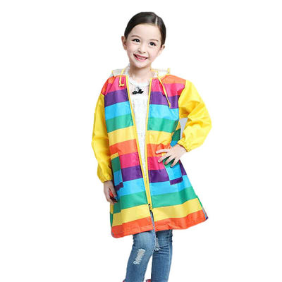 Rainbow Pattern Lined Kids Raincoat Untuk Unisex SGS Disetujui Multisize